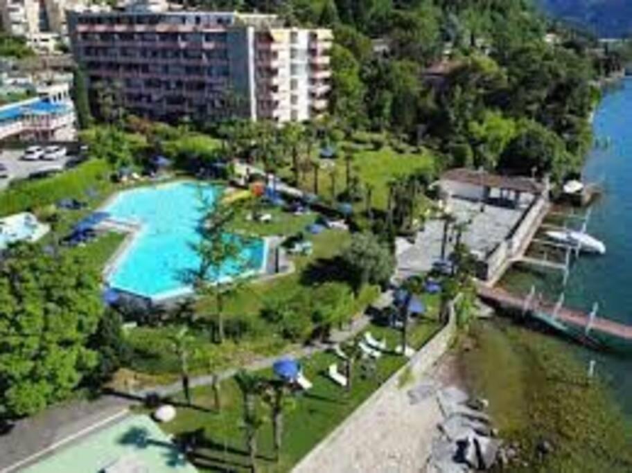 Luganersee, Pool, Strand, Parkplatz, Suite 204 Bissone Buitenkant foto