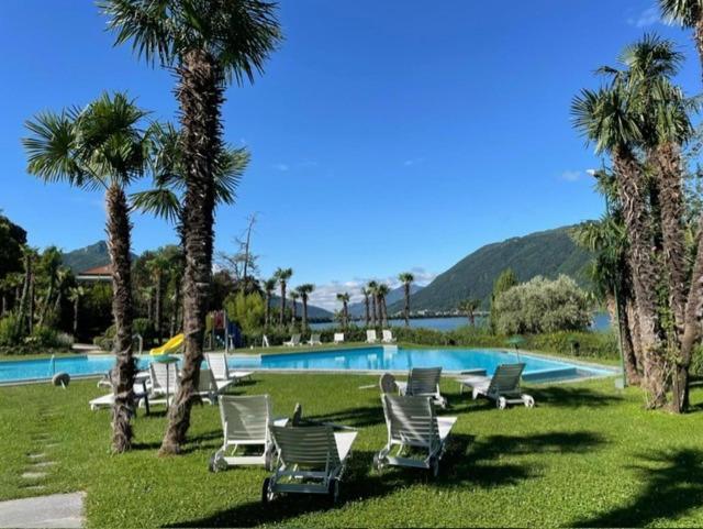 Luganersee, Pool, Strand, Parkplatz, Suite 204 Bissone Buitenkant foto