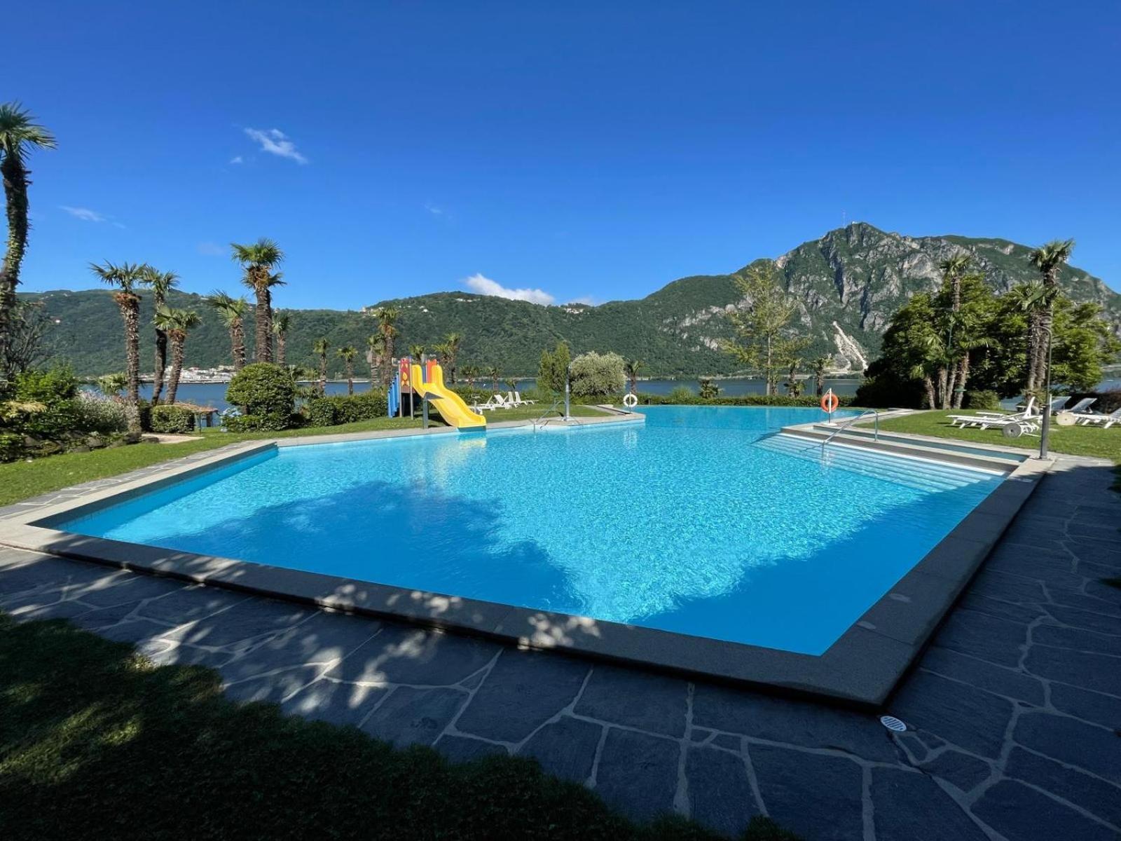 Luganersee, Pool, Strand, Parkplatz, Suite 204 Bissone Buitenkant foto