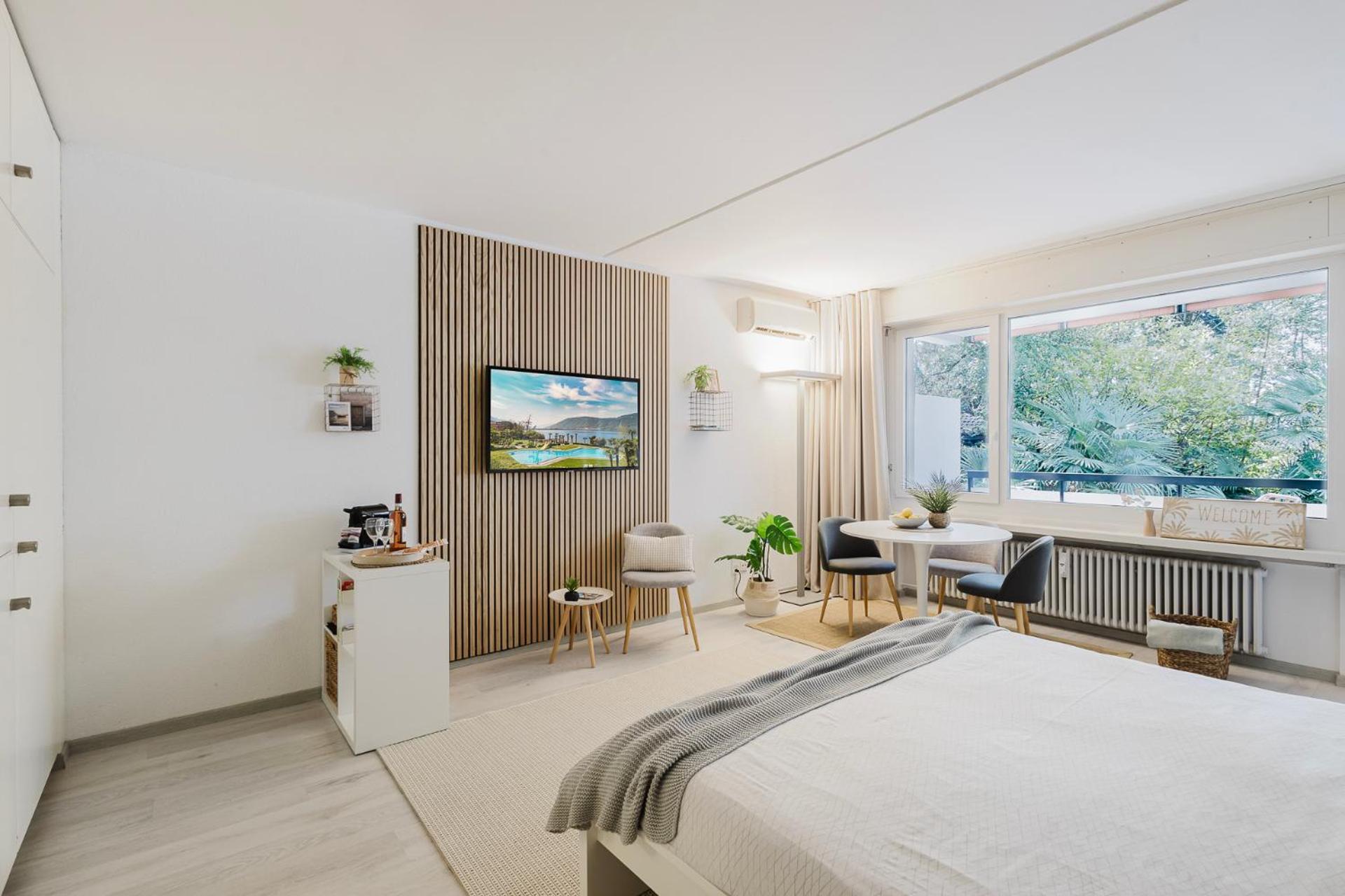 Luganersee, Pool, Strand, Parkplatz, Suite 204 Bissone Buitenkant foto