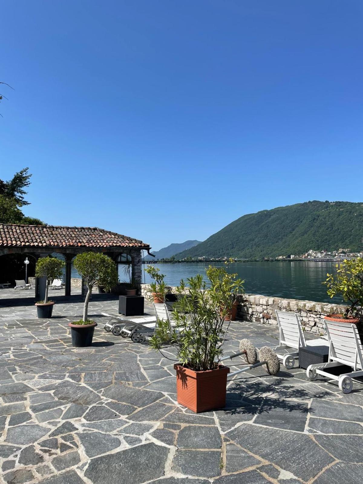 Luganersee, Pool, Strand, Parkplatz, Suite 204 Bissone Buitenkant foto