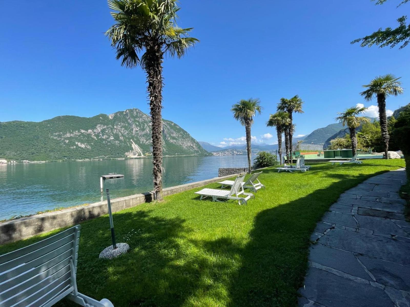 Luganersee, Pool, Strand, Parkplatz, Suite 204 Bissone Buitenkant foto